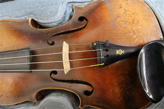 A late 19th century east European cased violin